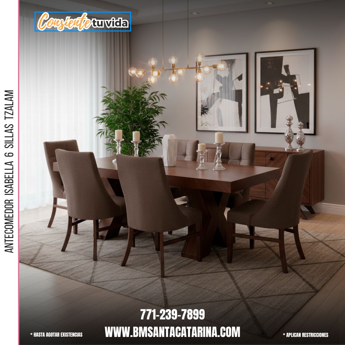Antecomedor Isabella 6 Sillas