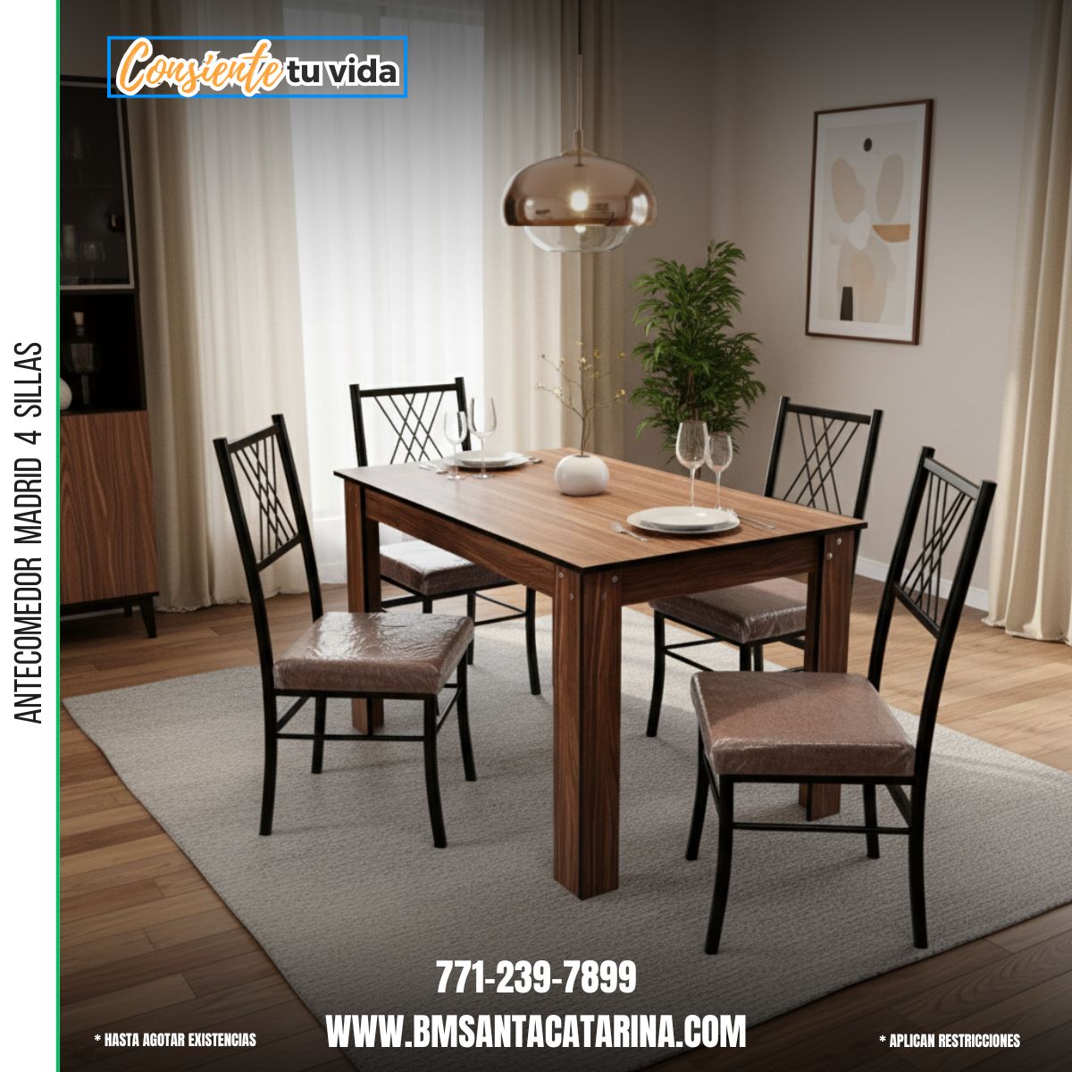 Antecomedor Madrid 4 Sillas