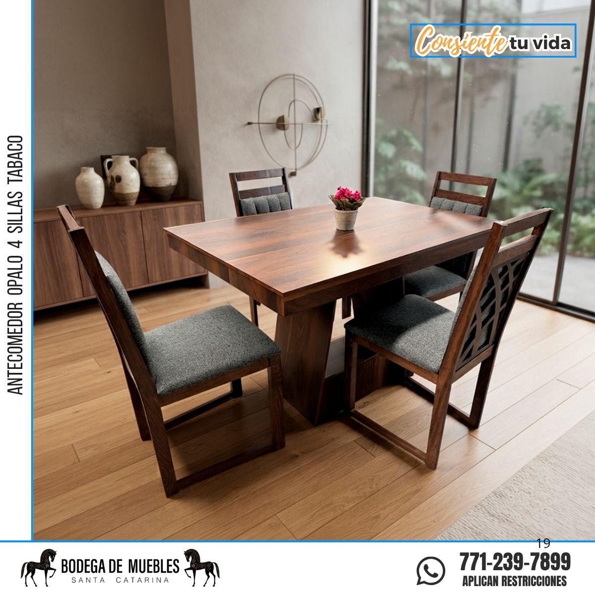 ANTECOMEDOR OPALO 4 SILLAS