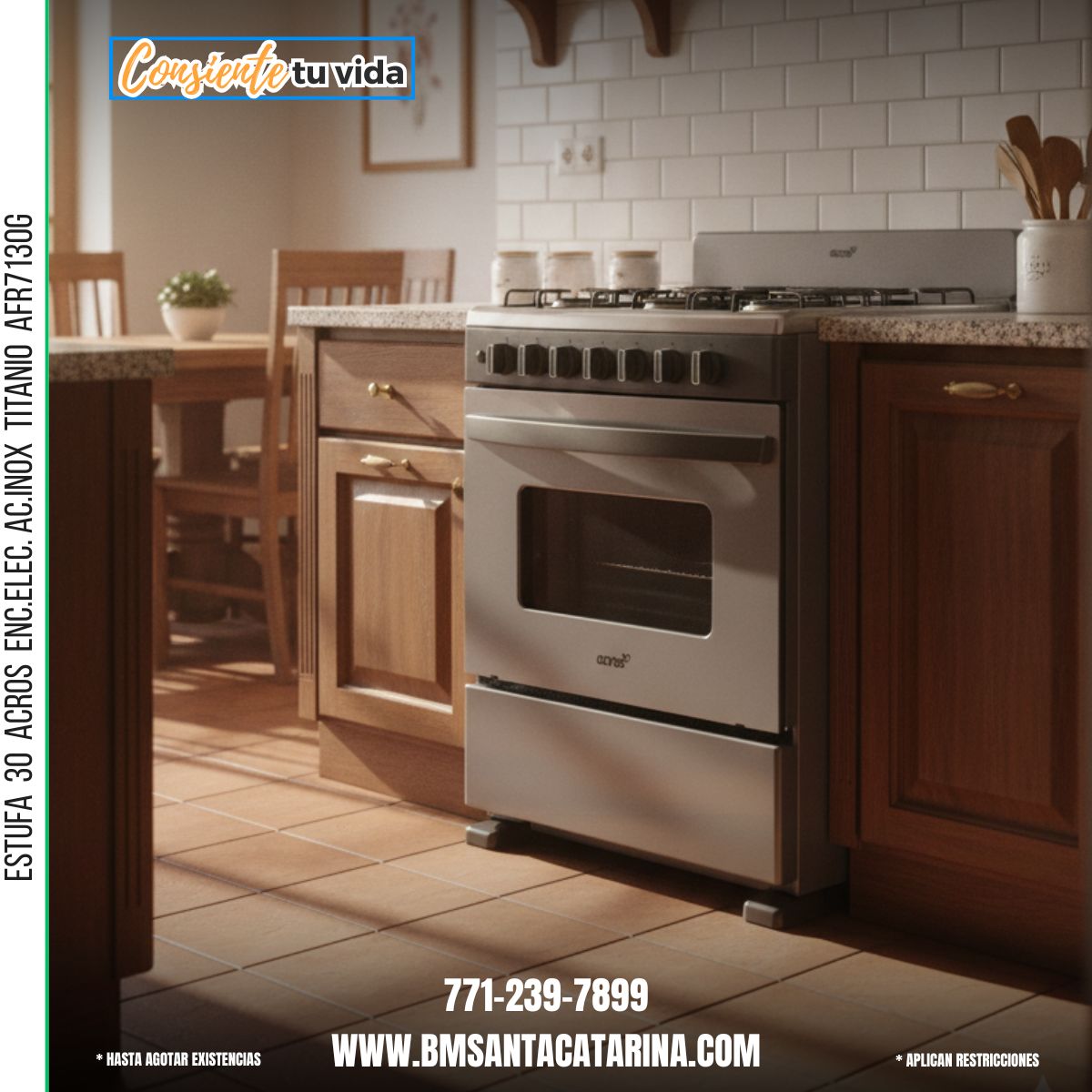 ESTUFA 30 ACROS ENC.ELEC. AC.INOX TITANIO AFR7130G