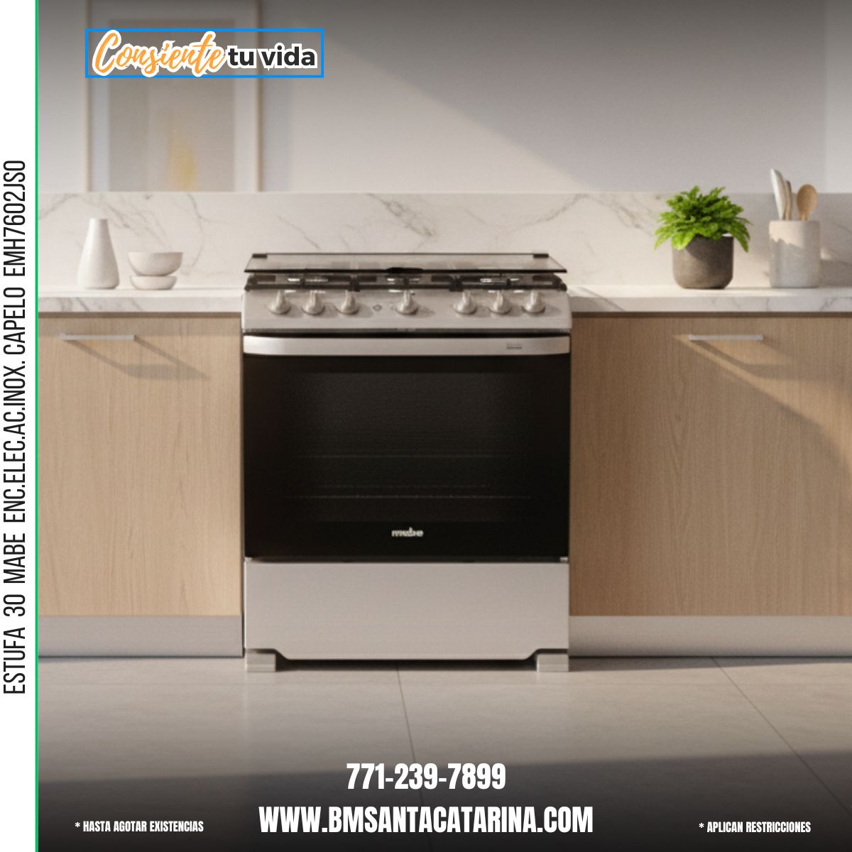 ESTUFA 30 MABE ENC.ELEC.AC.INOX. CAPELO EMH7602JS0