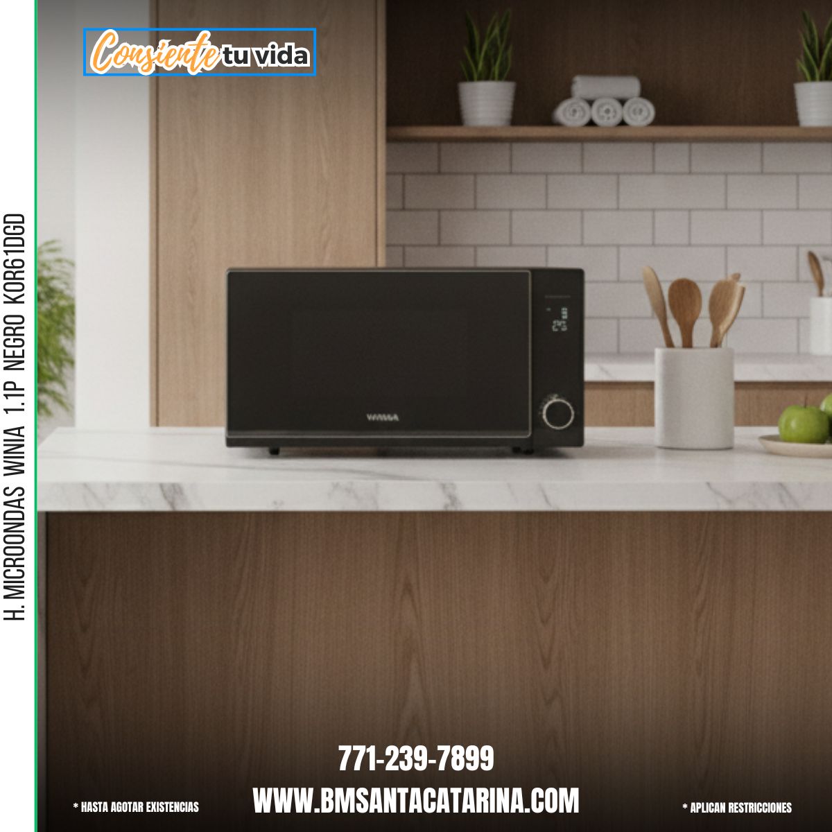 H. MICROONDAS  WINIA  1.1P  NEGRO  KOR61DGD