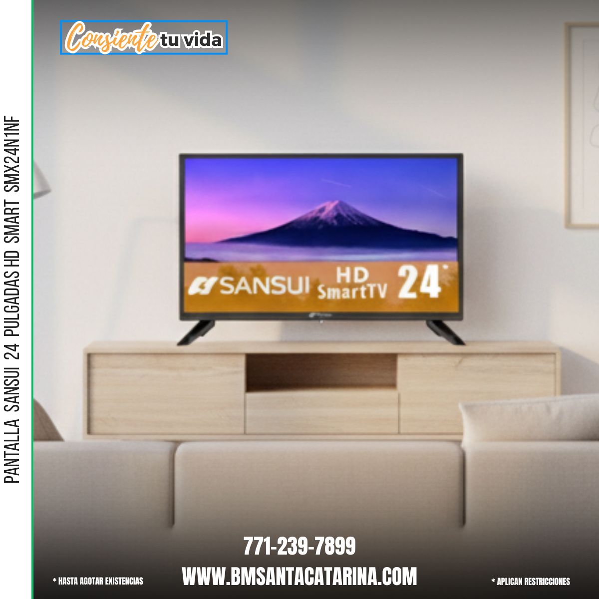 PANTALLA  SANSUI  24  pulgadas HD  SMART  SMX24N1NF