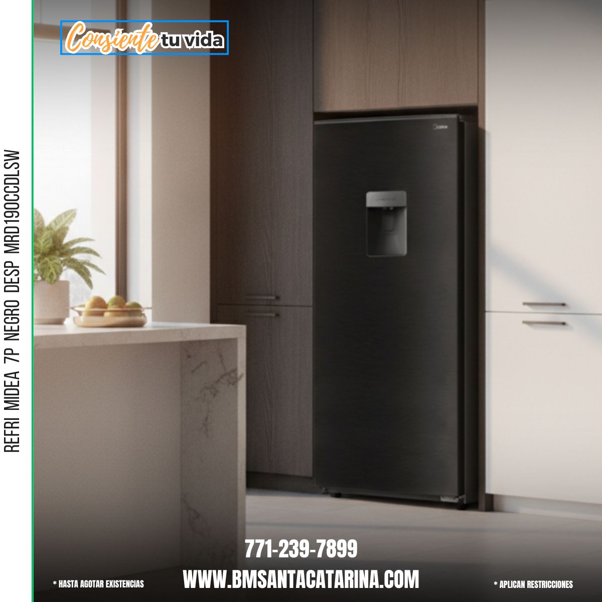 REFRI  MIDEA  7P  NEGRO  DESP  MRD190CCDLSW