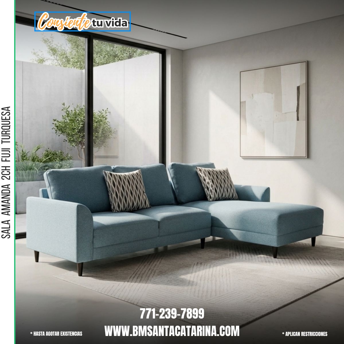 SALA AMANDA 2CH FUJI TURQUESA